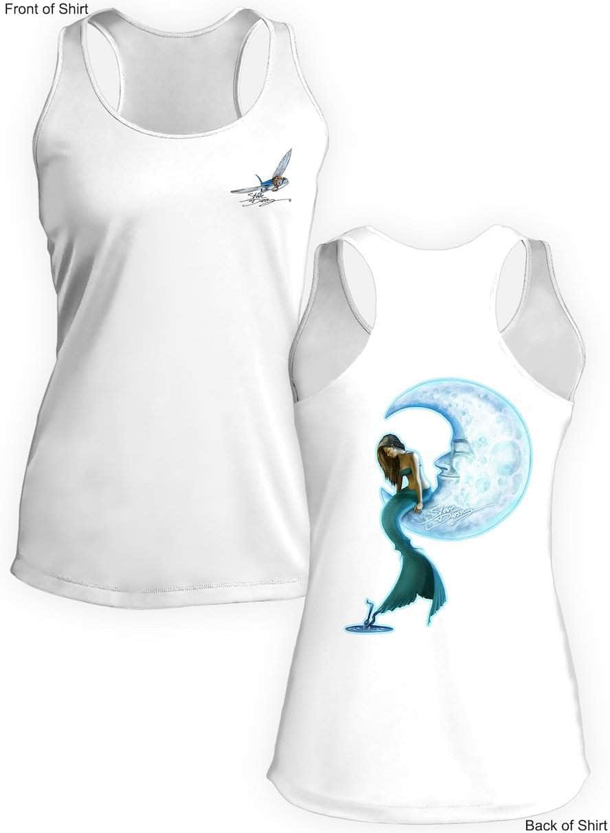 Mermaid in the Moon- Ladies Racerback Tank-100% Polyester